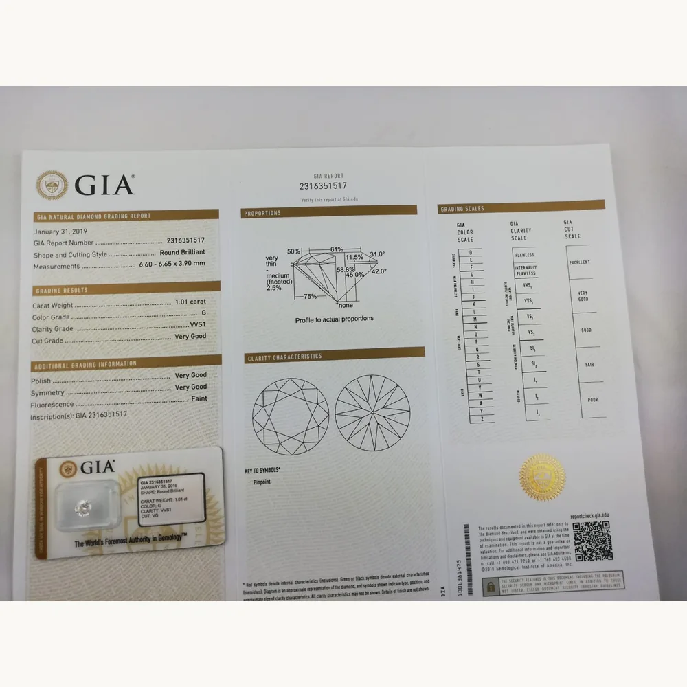 Diamant certifie GIA presente avec certificat - Basel